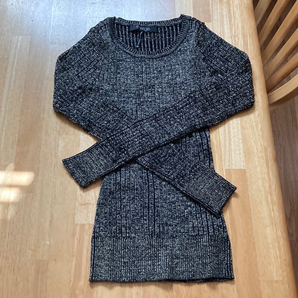 Black Gold Metallic Sweater